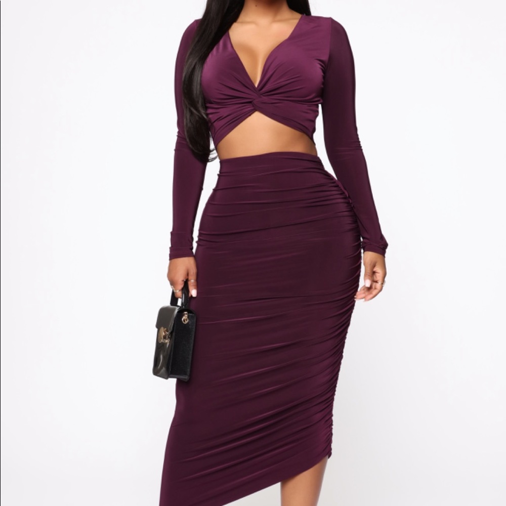 Asymmetrical Plum 2 Pc set